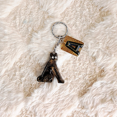 Animal inspired "A" letter keychain