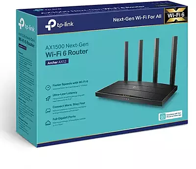 TP-Link Archer AX1500 Dual Band Gigabit 1500 Mbps Wi-Fi 6 Router (AX12)