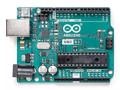Arduino Uno R3 development board with ATmega328P