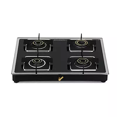 4 Burner Gas Stove Manual Ignition (Glass Top, 2 years warranty)