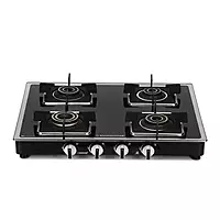 4 Burner Gas Stove Manual Ignition (Glass Top, 2 years warranty)