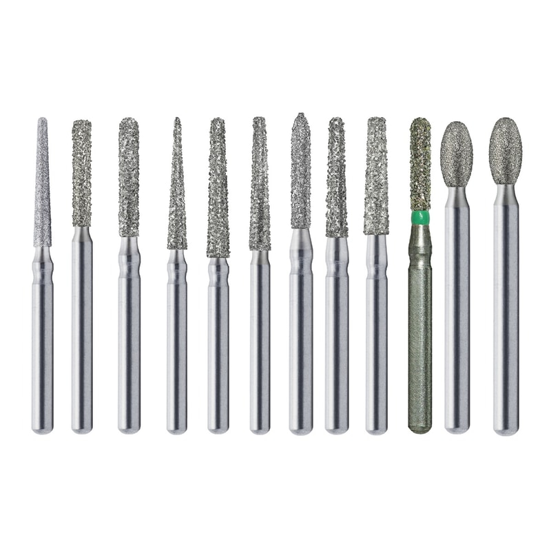 TriHawk Diamond Bur Set 12 Shapes with Bur Box