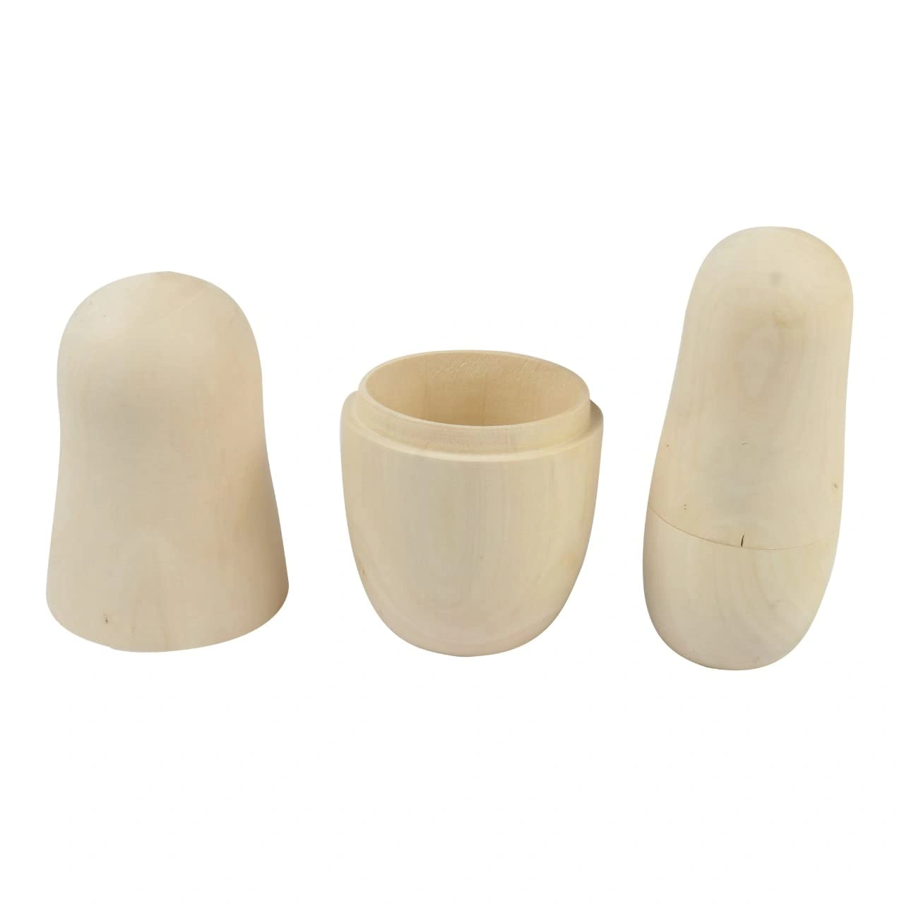 Handcrafted Unpainted Wooden Russian Nesting Dolls