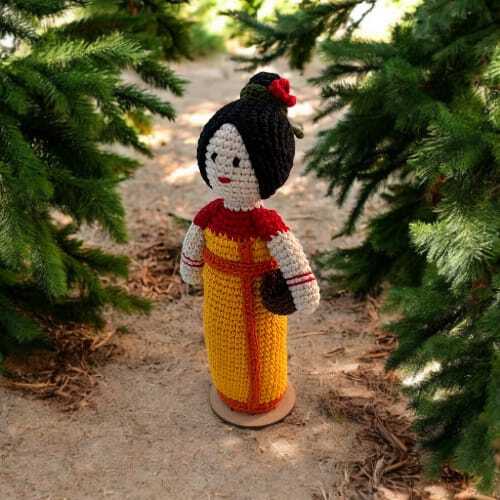 Crochet Assamese Tribal Figurine Crochet Assamese Tribal Figurine