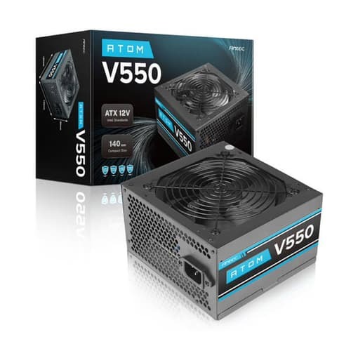 Antec Atom V550 V2 SMPS – 550W Power Supply Non-Modular Silent Fan