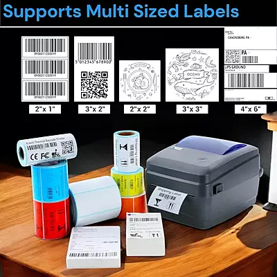 Atpos HQ450L 4 Inch (108mm) Thermal Barcode Shipping Label Sticker Printer | USB+Bluetooth Interface Atpos HQ450L 4 Inch (108mm) Thermal Barcode Shipping Label Sticker Printer | USB+Bluetooth Interface