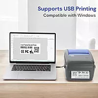 Atpos HQ450L 4 Inch (108mm) Thermal Barcode Shipping Label Sticker Printer | USB+Bluetooth Interface