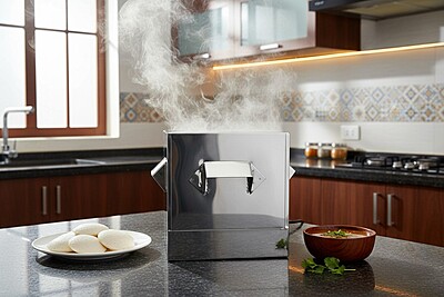Stainless Steel Idli Cooker/Idli Steamer – Square Box Model | 4 Plate Idli Maker