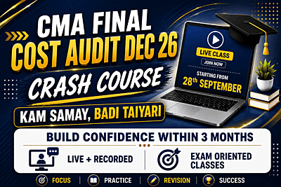 CMA Final CMAD Crash Course By CA Satish Sureka for Dec 26