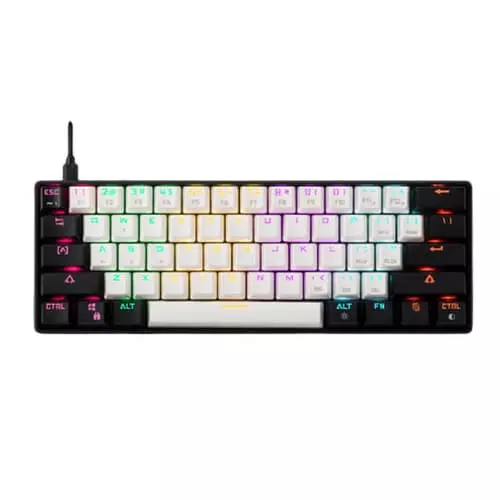 Gamdias Aura GK2 White and Black Gaming Keyboard – Red Switches | LED Backlighting | 1 Year Warranty