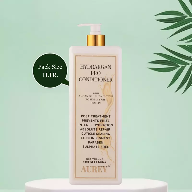 Aurey Hydrargan Pro Conditioner With Argan Oil | Shea Butter | Rosemary Oil & Biotin 1000ML
