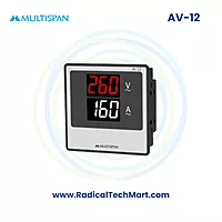 Multispan AV Series Amp + Volt Meter | 30A Direct + 500V AC | Dual LED Display | Panel Mount