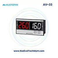 Multispan AV Series Amp + Volt Meter | 30A Direct + 500V AC | Dual LED Display | Panel Mount