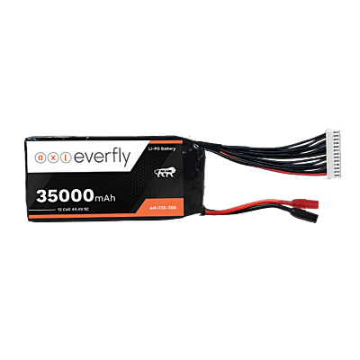 axl everfly 44.4V 35000mAh LiPo Battery angled product view axl everfly 44.4V 35000mAh LiPo Battery angled product view