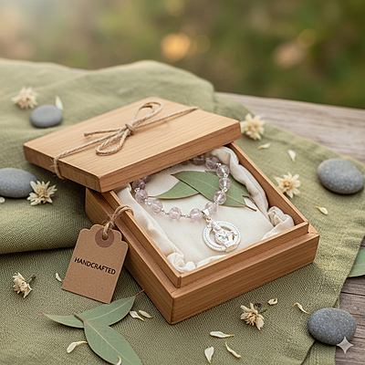 Sphatika Mala with Ayyappan (Iyyappan) Pendant – Pure Quartz Crystal Mala