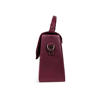 Maroon Structured Top Handle Handbag for Women