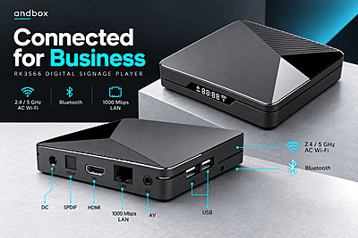 RK3566 RTC 4GB/32GB Android Signage Media Player – Gigabit LAN, Dual-Band Wi-Fi, Touch Support, LED Display RK3566 RTC 4GB/32GB Android Signage Media Player – Gigabit LAN, Dual-Band Wi-Fi, Touch Support, LED Display