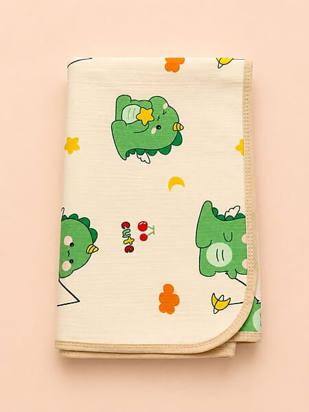 Muslin Dry Sheet Bed Protector – (70 × 90cm) - Dino Land Muslin Dry Sheet Bed Protector – (70 × 90cm) - Dino Land