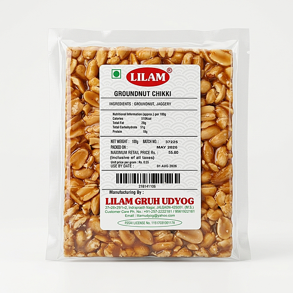 LILAM GROUNDNUT CHIKKI 100GM