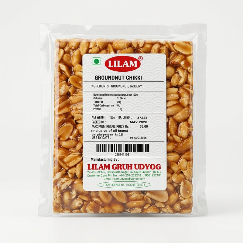 LILAM GROUNDNUT CHIKKI 100GM
