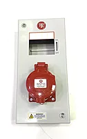 5 Pin, 32A, Industrial Plug & Socket steel sheet enclosures(without MCB) with plug and socket