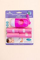 Baby Diaper Disposal Bags with Travel Dispenser & 5 Refill Rolls – Assorted Colours