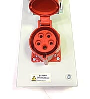 5 Pin, 32A, Industrial Plug & Socket steel sheet enclosures(without MCB) with plug and socket