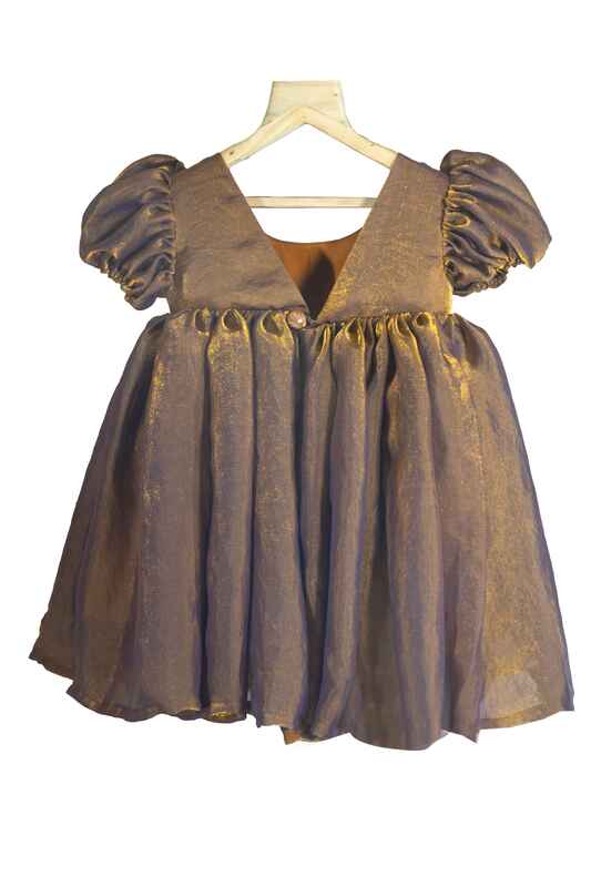 Caramel Pearl Bow Dress