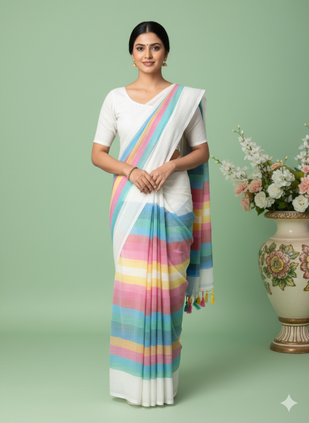Charmi - Multi Color Mul Cotton Saree SWS216