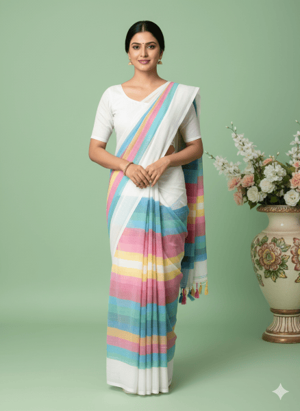 Charmi - Multi Color Mul Cotton Saree SWS216