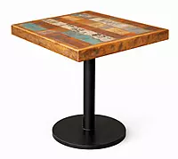 Rustic Vibrant Metal Pedestal Dining Table