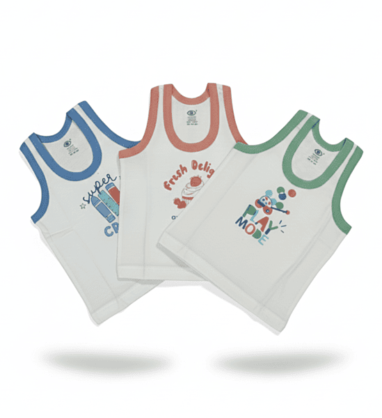 LittleToons 100% Cotton Baby Sleeveless Vest / Banian for Boys & Girls