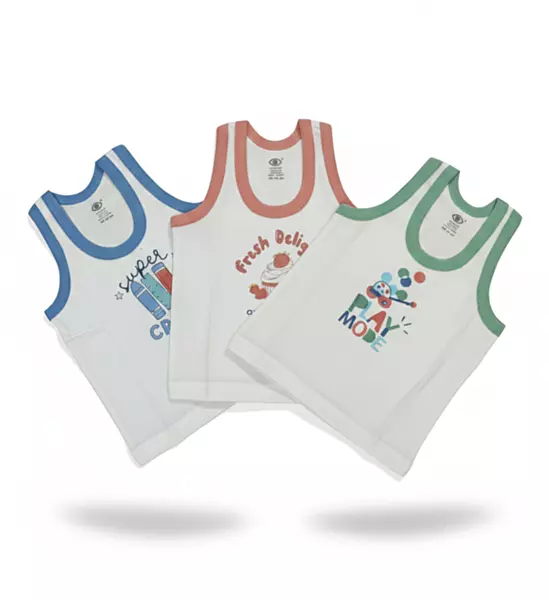 LittleToons 100% Cotton Baby Sleeveless Vest / Banian for Boys & Girls