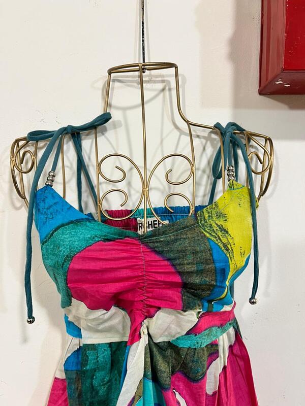 Fiza's Gentle Scrunch Tube Dress - Pink & Blue Hues