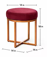Inez Metal Accent Pouff