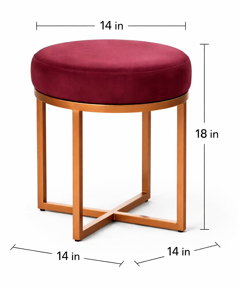 Inez Metal Accent Pouff