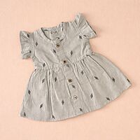 Cloud Grey Ethnic Frill Frock