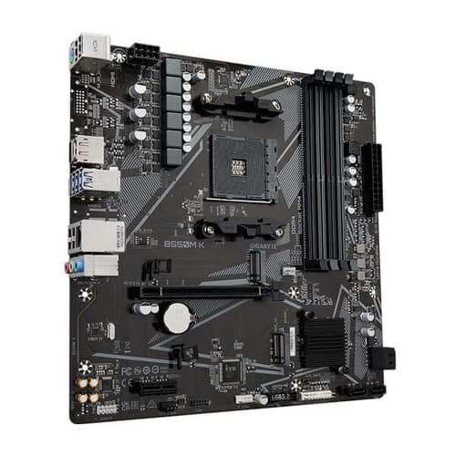 Gigabyte B550M K Motherboard – AM4  DDR4  PCIe 4.0  HDMI & DisplayPort  128GB Support