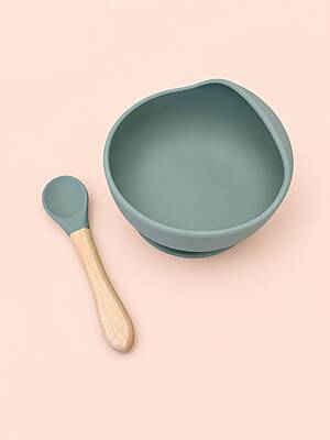 First Feed Silicone Bowl & Spoon Set – Assorted Colours