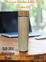 B6.4 Bamboo Insulated Flask with Bamboo Lid