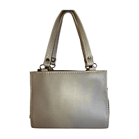 Elegant grey handbag with chain accent
