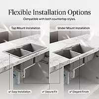 Quartz Elite Double Bowl Sink (Smokey Grey)