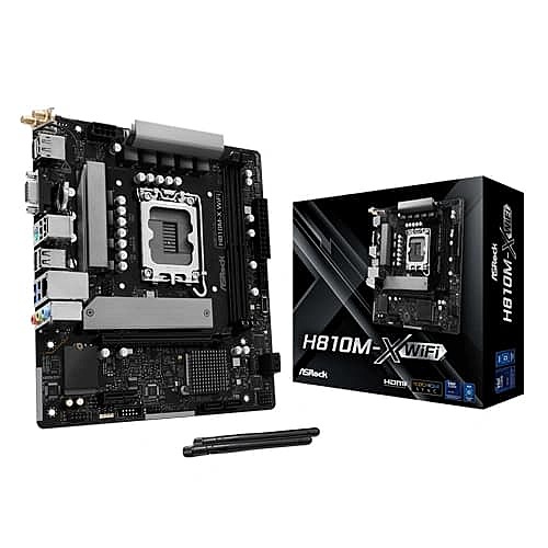ASRock H810M-X WiFi M-ATX Motherboard – LGA1851 | DDR5 Support | WiFi & Bluetooth