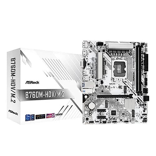 ASRock B760M HDV/M.2 Motherboard – LGA1700 | DDR5 Support | PCIe 4.0 | HDMI & DisplayPort