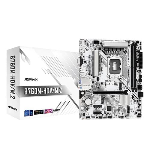 ASRock B760M HDV/M.2 Motherboard – LGA1700 | DDR5 Support | PCIe 4.0 | HDMI & DisplayPort