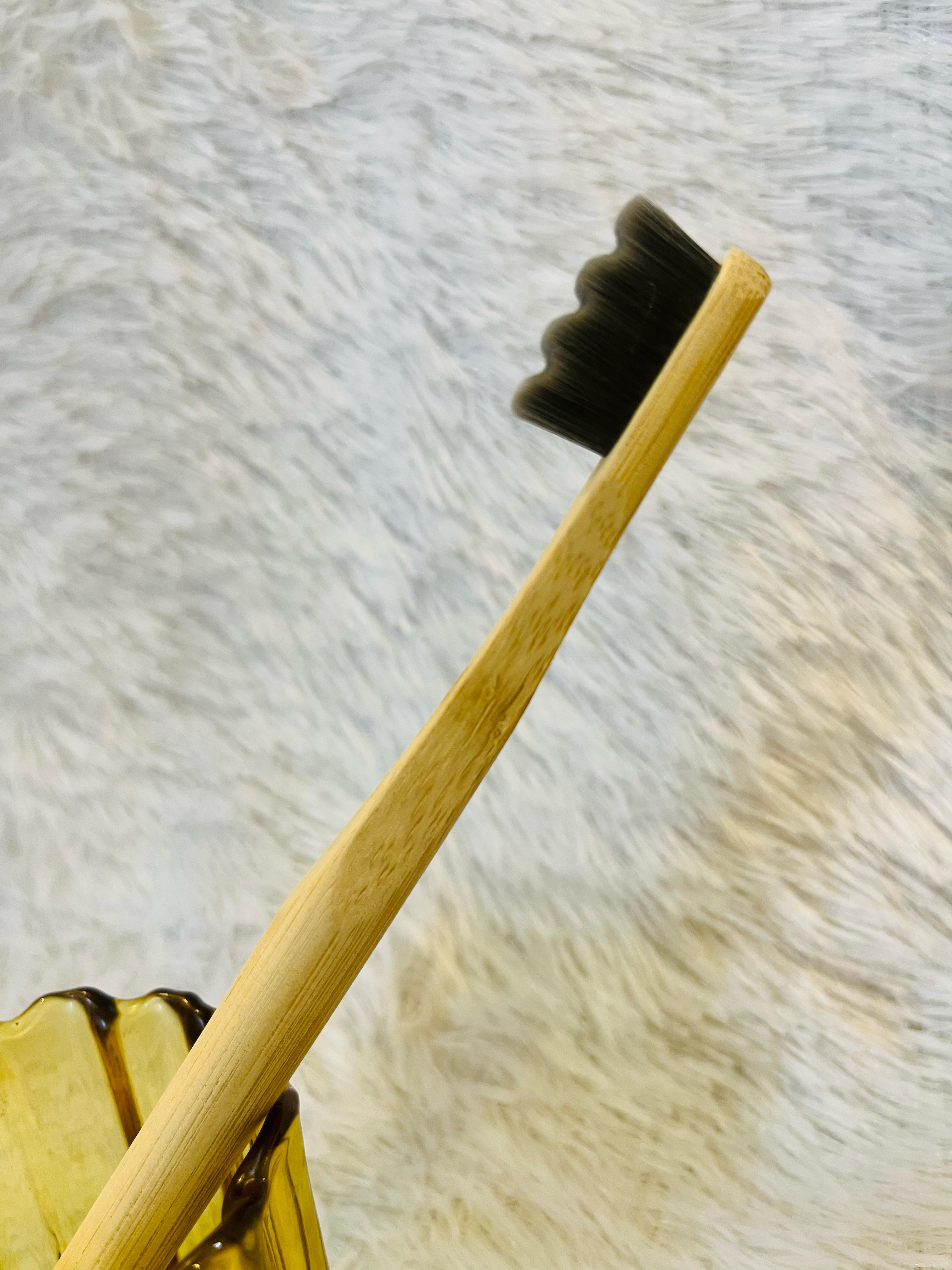 Adult Bamboo Tooth Brush - Zigzag Nano Charcoal Bristles - Pack of 1