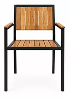 Bolero Steel & Acacia Armchair