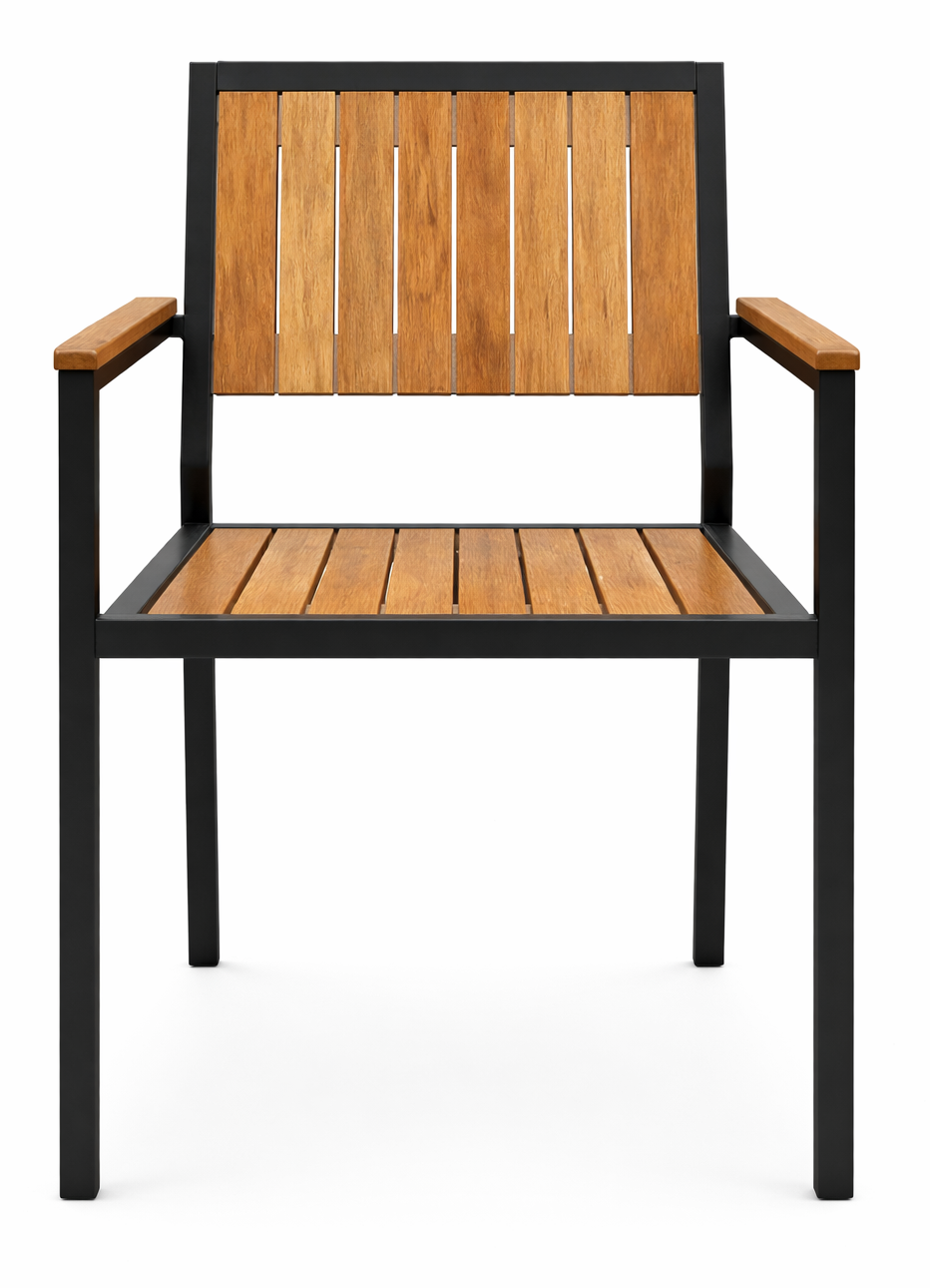 Bolero Steel & Acacia Armchair