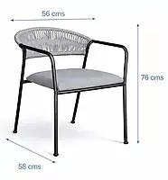 Costa Outdoor Accent Patio Weaving Chair Set of 2 Ivory White