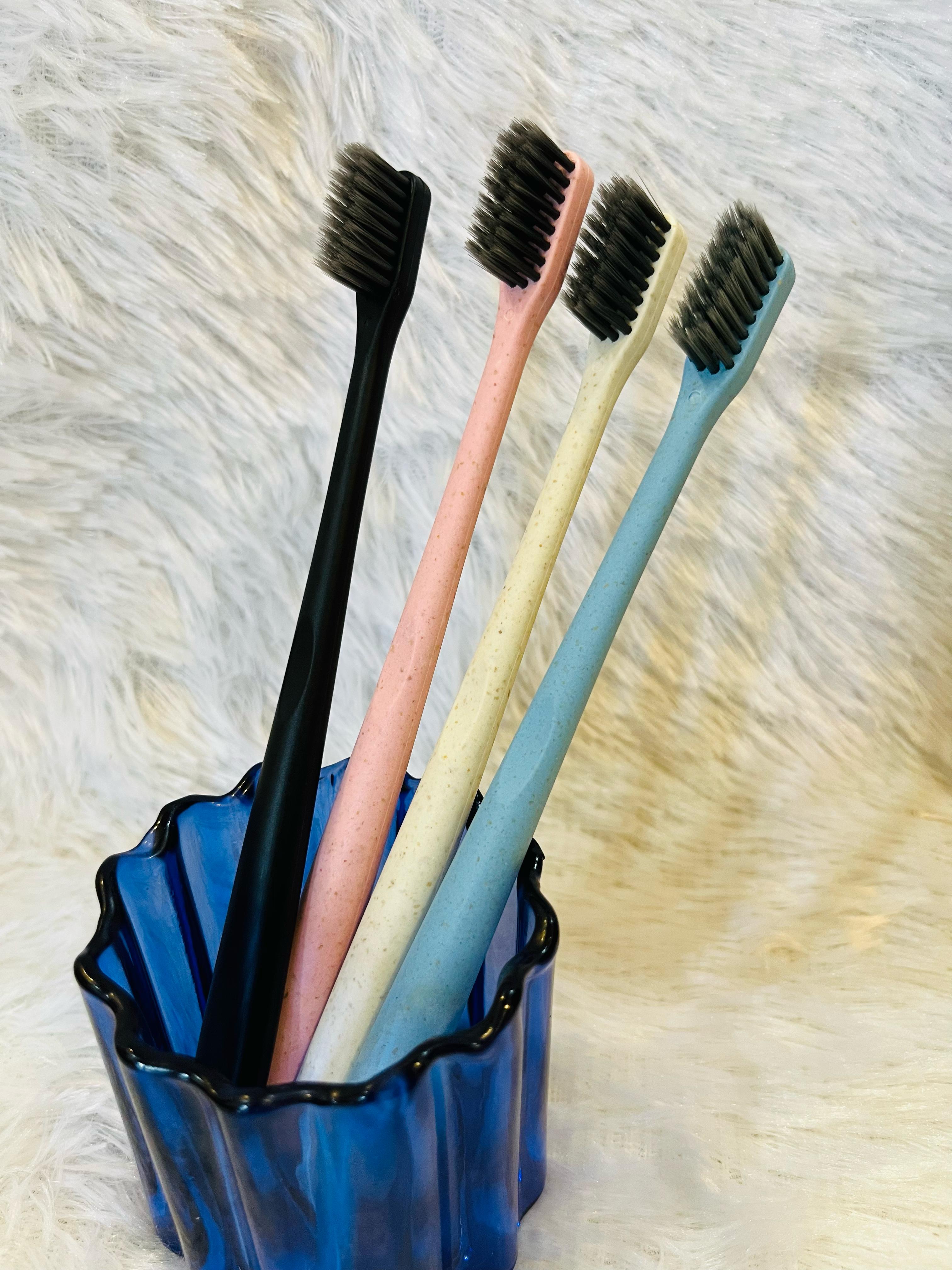 Wheat Straw Tooth Brush - Charcoal Bristles - Pack of 1